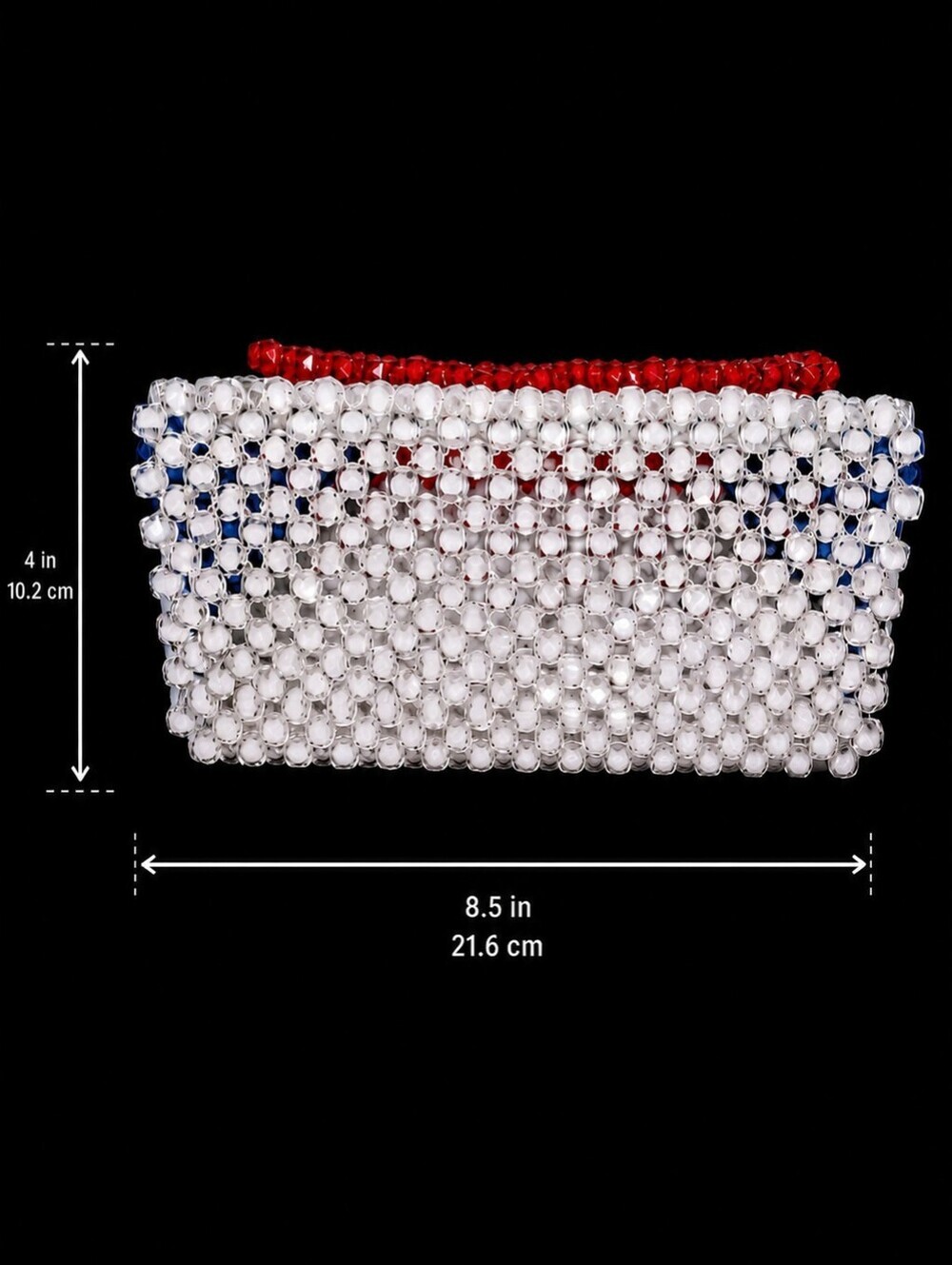 Hand-Carry Red, White, & Blue Beaded Patriotic Purse 4th Of July - Picture 15 of 15